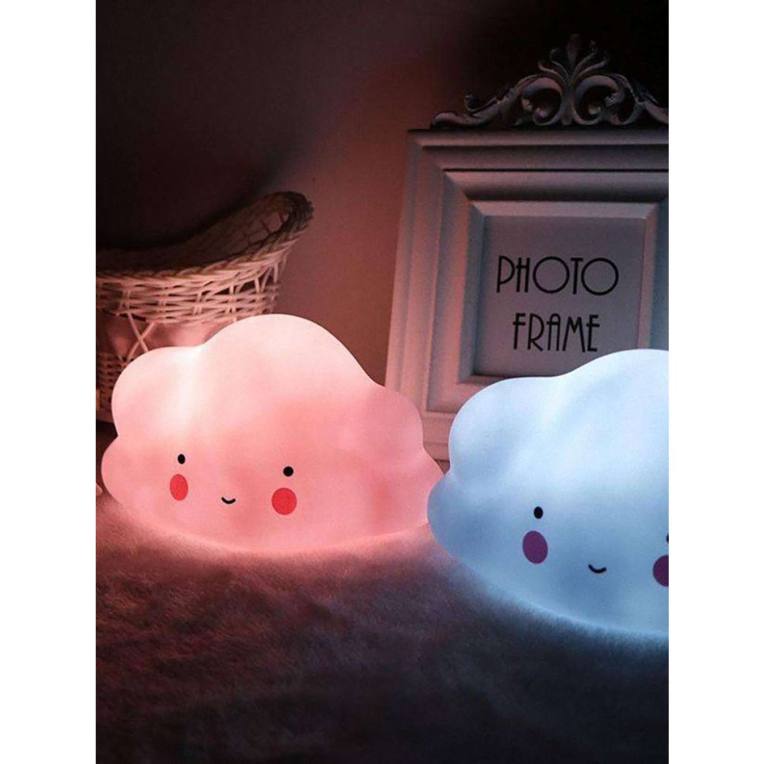Лампа настольная светодиодная LATS ночник детский облако розовое - фото 10
