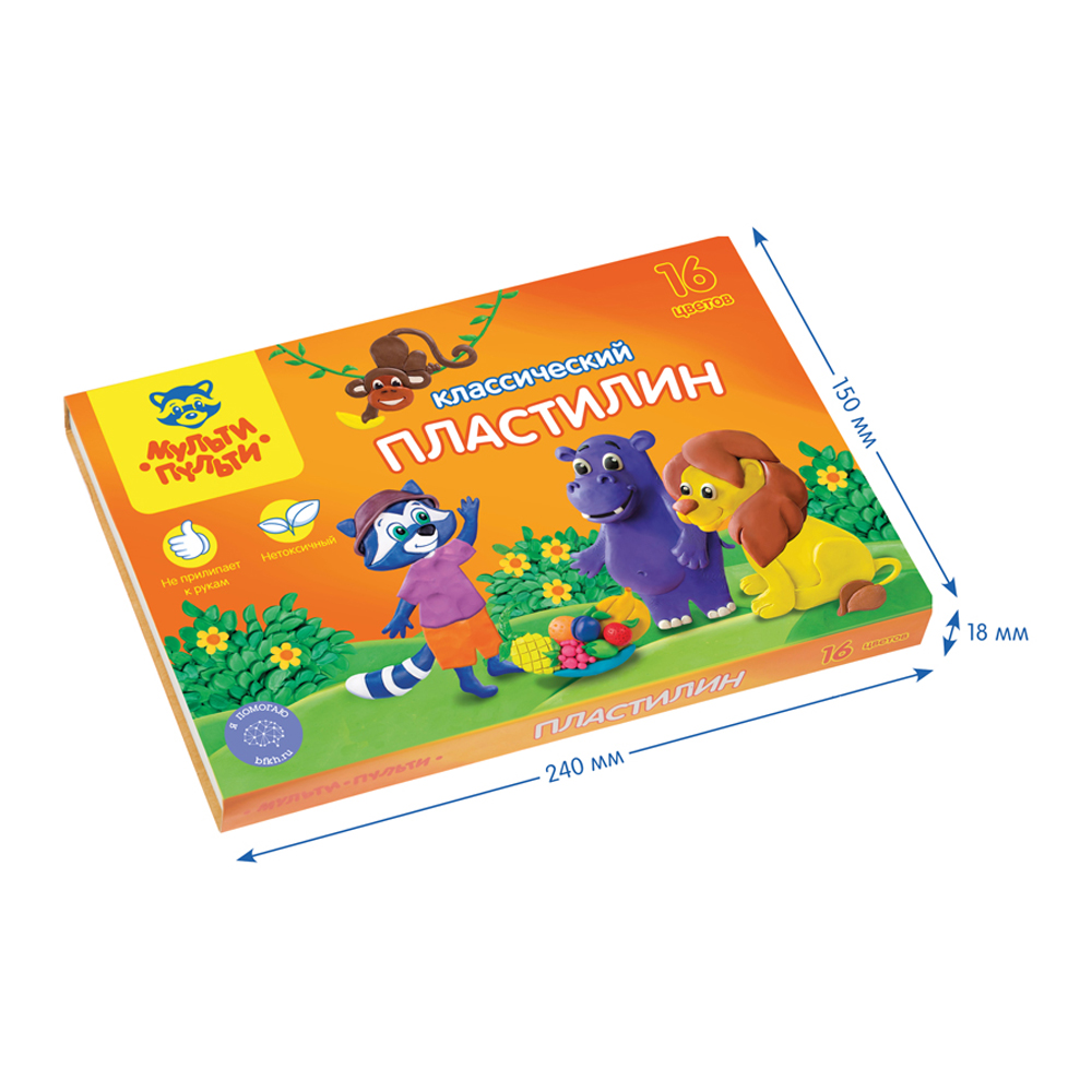 Пластилин МУЛЬТИ-ПУЛЬТИ Приключения Енота 16 цветов 320 г со стеком картон - фото 4