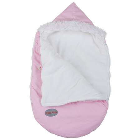 Конверт для новорожденного Чудо-Чадо флисовый «Зимовенок» бледно-розовый