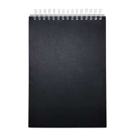 Скетчбук ПСВ А4 210грамм с черной обложкой вертикальный 60 листов