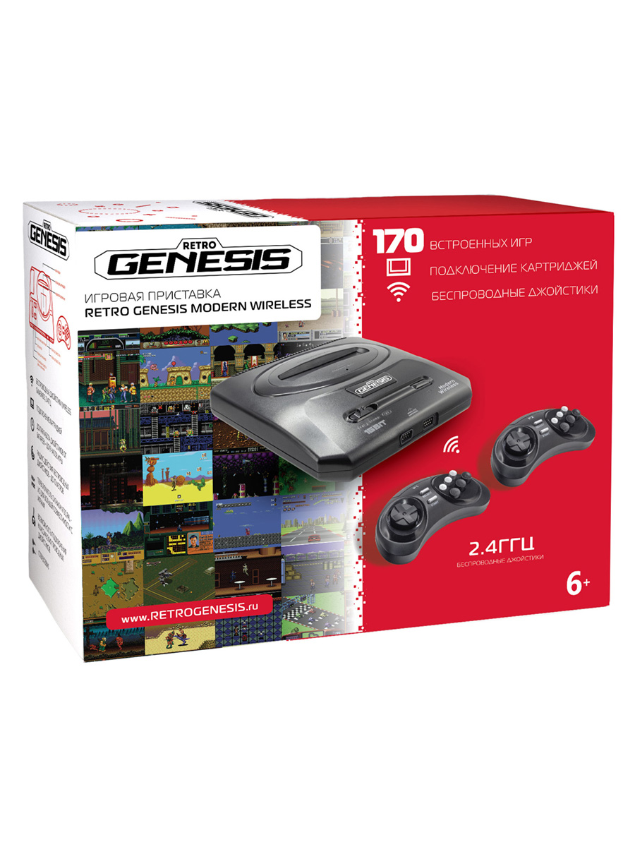 Игровая приставка для детей Retro Genesis SEGA Modern Wireless + 170 игр / 2 беспроводных джойстика 2.4ГГц - фото 2