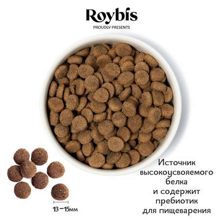 Корм для собак Roybis 3кг c индейкой сухой полнорационный для стерилизованных средних и крупных пород