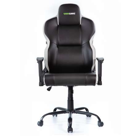 Кресло компьютерное VMMGAME UNIT UPGRADE с регулируемой спинкой кожа Черно - белый