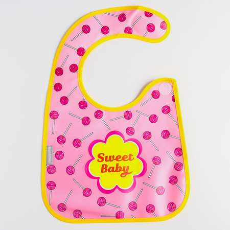 Нагрудник Mum and Baby для кормления «Sweet Baby» непромокаемый на липучке с карманом