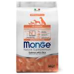 Корм для щенков MONGE Dog Monoprotein всех пород лосось с рисом сухой 800г