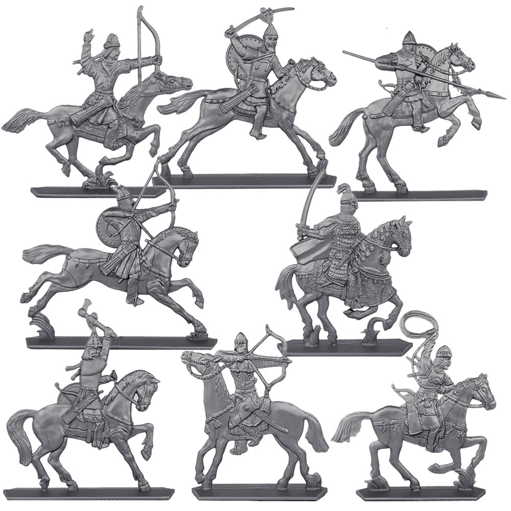 Набор солдатиков Воины и Битвы Конные половцы цвет серебро - фото 1
