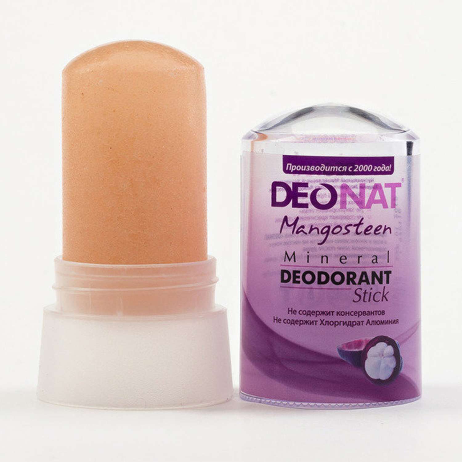 Минеральный кристалл Deonat Дезодорант кристалл ДеоНат 60 гр с соком мангостина 1 шт стик розовый - фото 2
