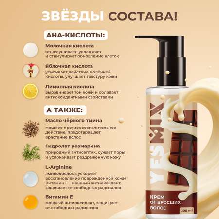 Крем после депиляции YesMix от вросших волос и раздражения, 200 мл