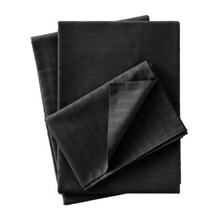 Комплект постельного белья LOVEME Black 1.5СП наволочки 70х70 см страйп-сатин