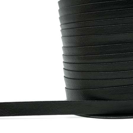 Тесьма Айрис косая бейка из кожзама для шитья и рукоделия 1 см 45 м черный