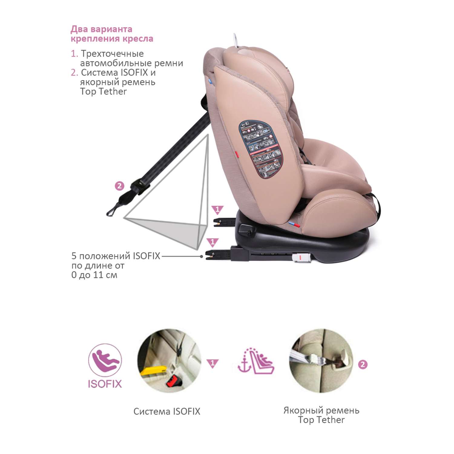 Автокресло BabyCare Shelter песочный - фото 4