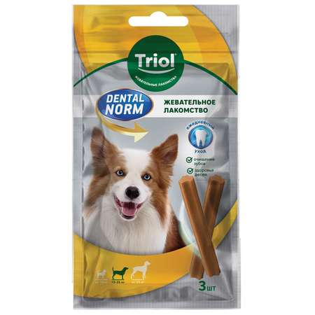 Лакомство для собак Triol 75г Dental norm средних пород Палочки жевательные 3шт