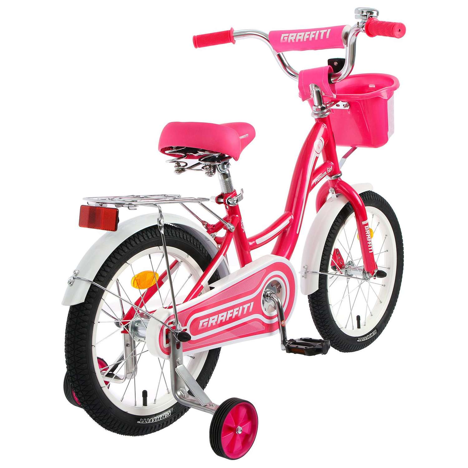 Велосипед GRAFFITI 16 Premium Girl цвет розовый/белый - фото 3