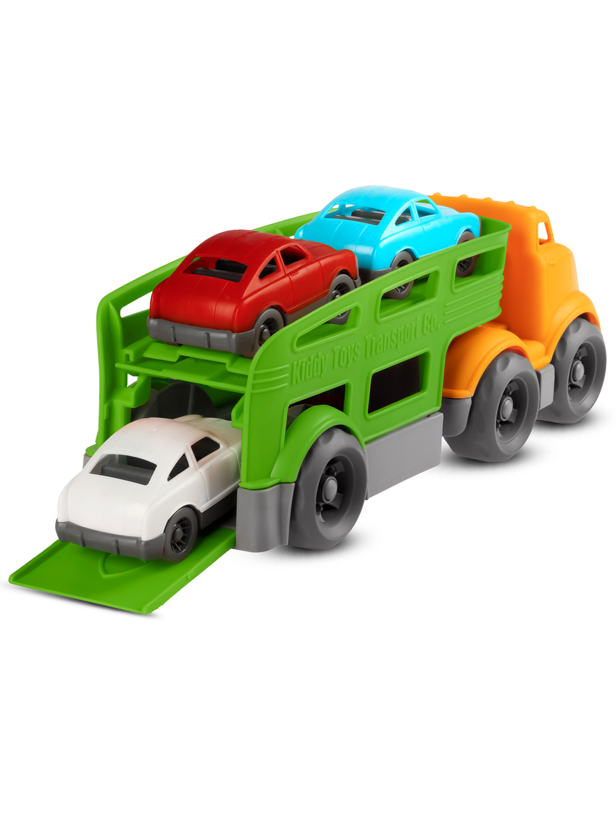Машинка ДЖАМБО Трейлер оранжево-зеленый в коробке JB5300603 - фото 9