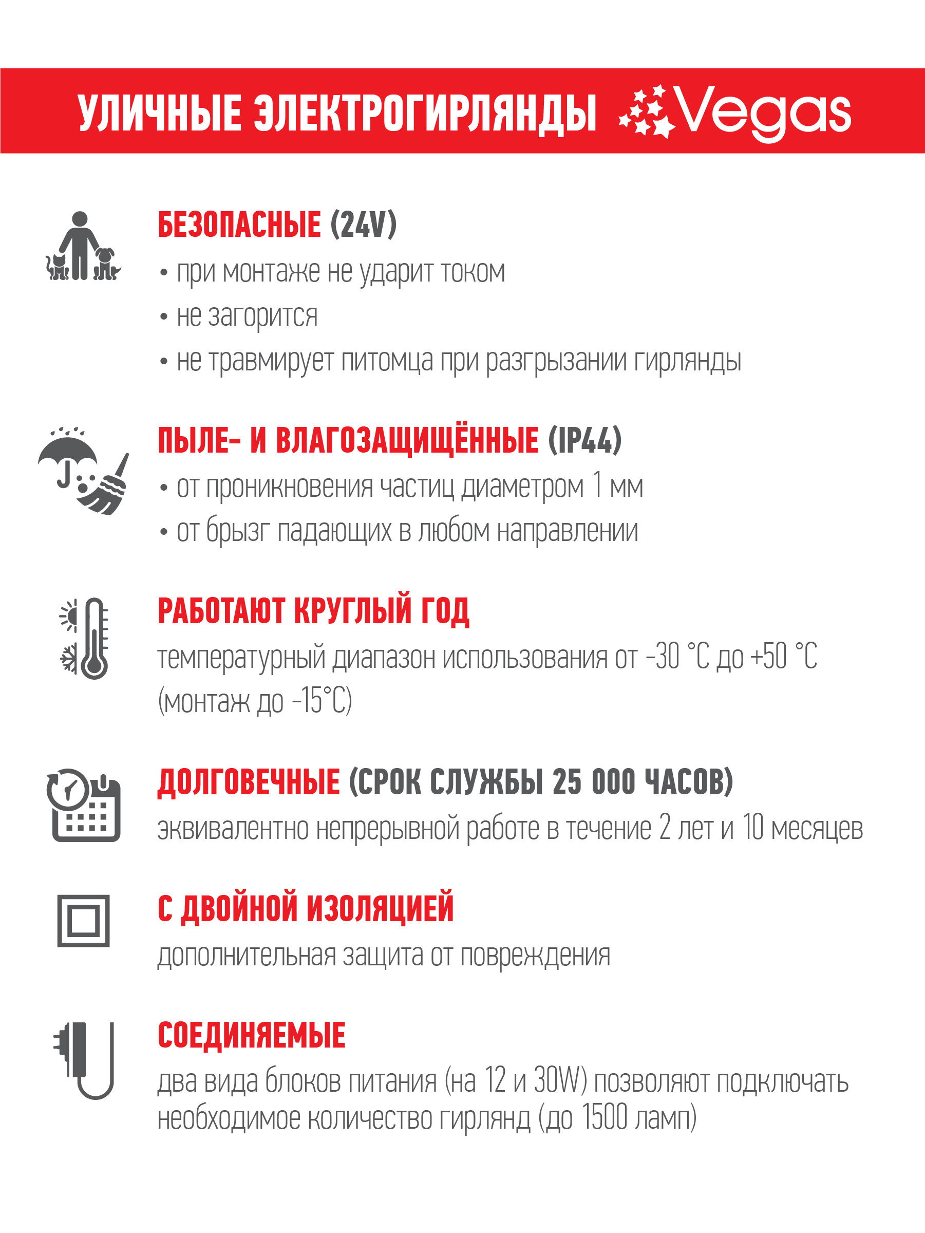 Фигура светодиодная Снежинка Vegas 24V 120 холодных LED ламп прозрачный провод 029 м D 56 см - фото 7