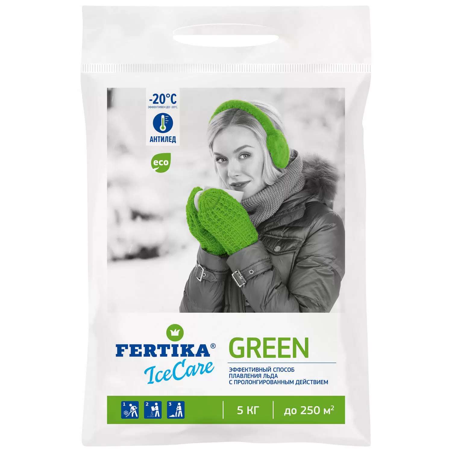Противогололедный реагент FERTIKA IceCare Green 5 кг - фото 1