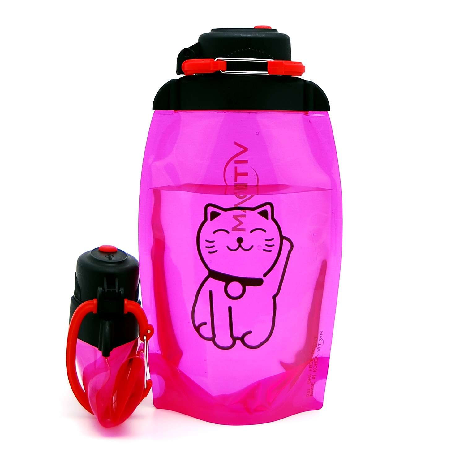 Бутылка для воды складная VITDAM розовая 500мл B050PIS 1305 - фото 2
