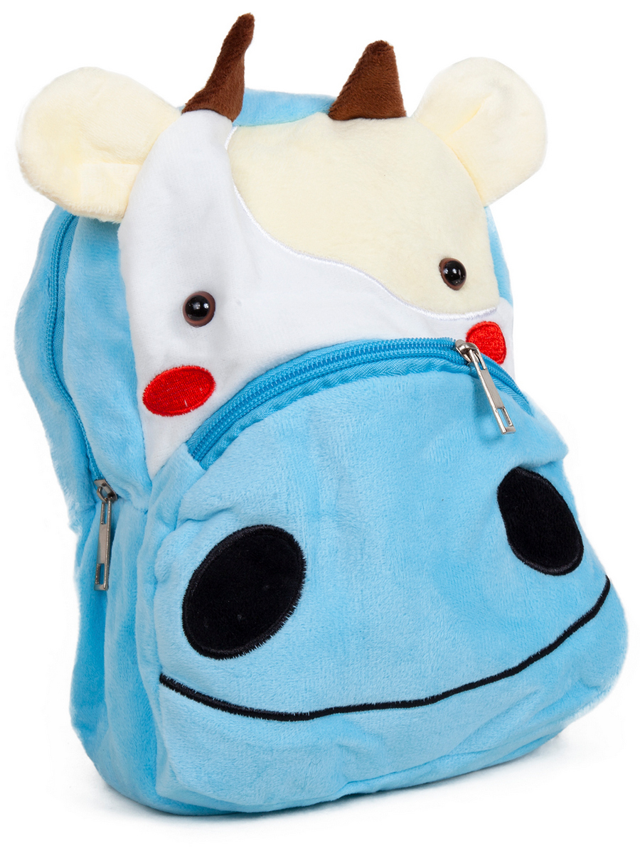 Рюкзак детский Mioshi Плюшевая коровка 19х8х23 см ткань полиэстер голубо-белый - фото 1