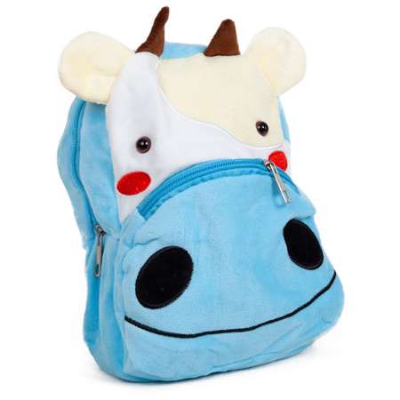 Рюкзак детский Mioshi Плюшевая коровка 19х8х23 см ткань полиэстер голубо-белый