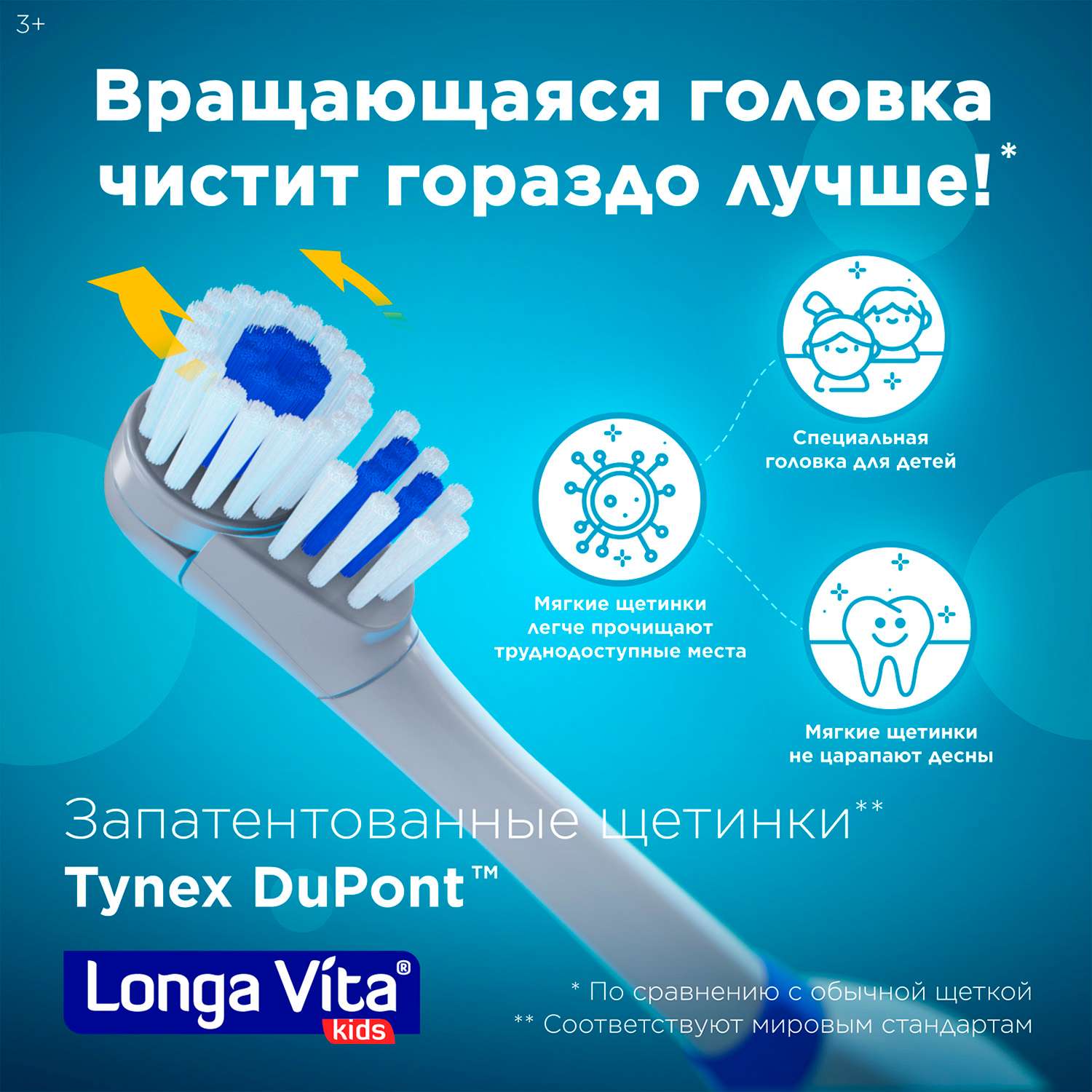 Зубная щетка LONGA VITA Paw Patrol электрическая со сменной насадкой с 3лет Синяя - фото 4
