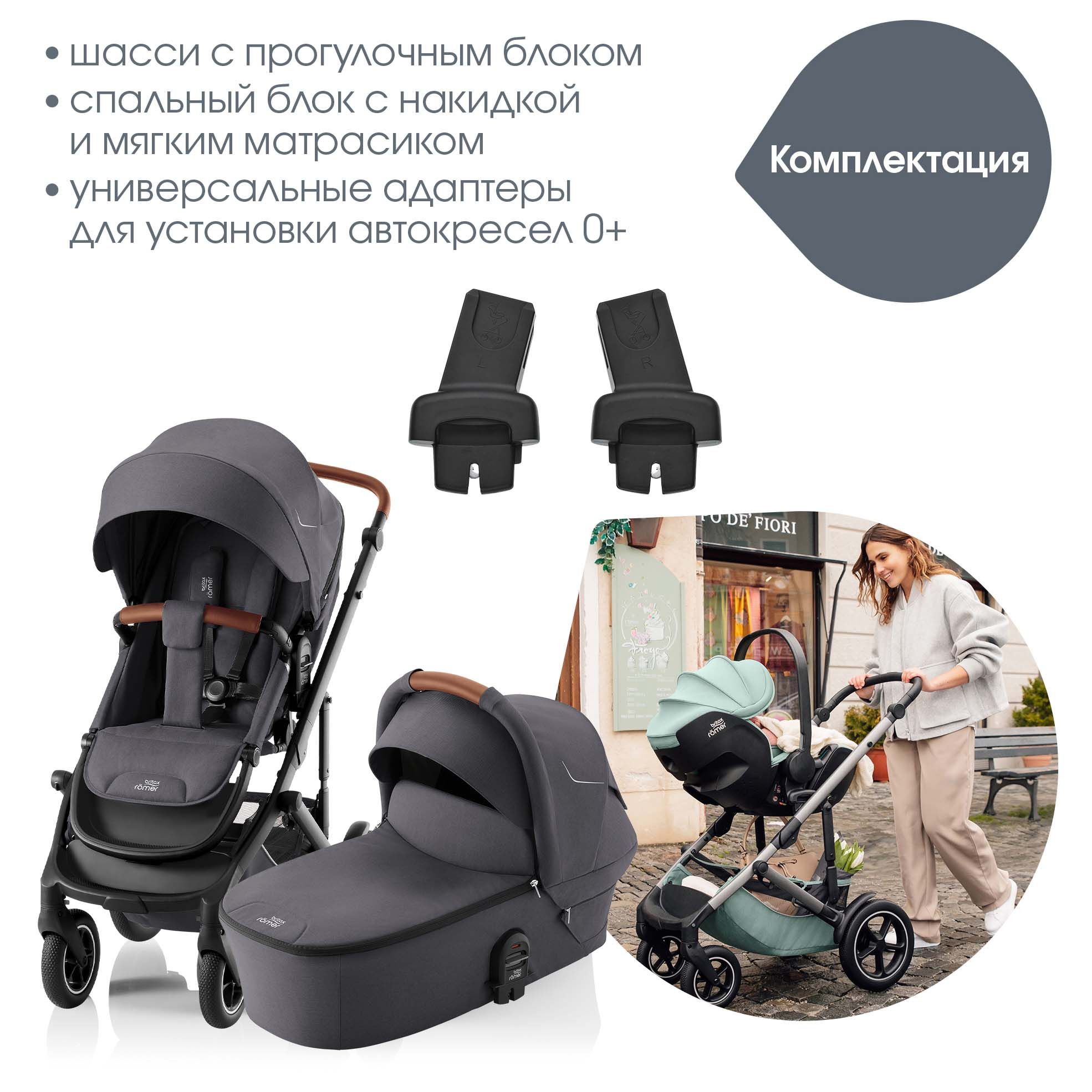 Коляска Britax Roemer 2 в 1 Smile 5Z Midnight Grey - фото 15