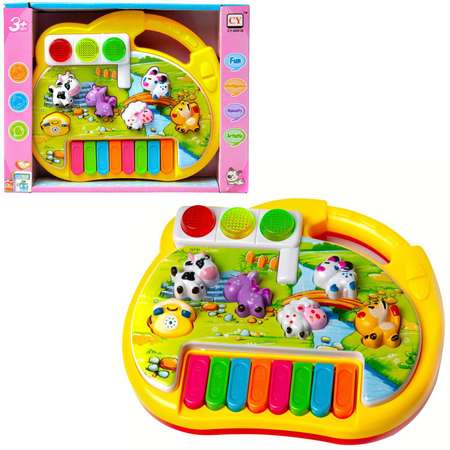 Музыкальная игрушка Junfa пианино звуки животных световые эффекты
