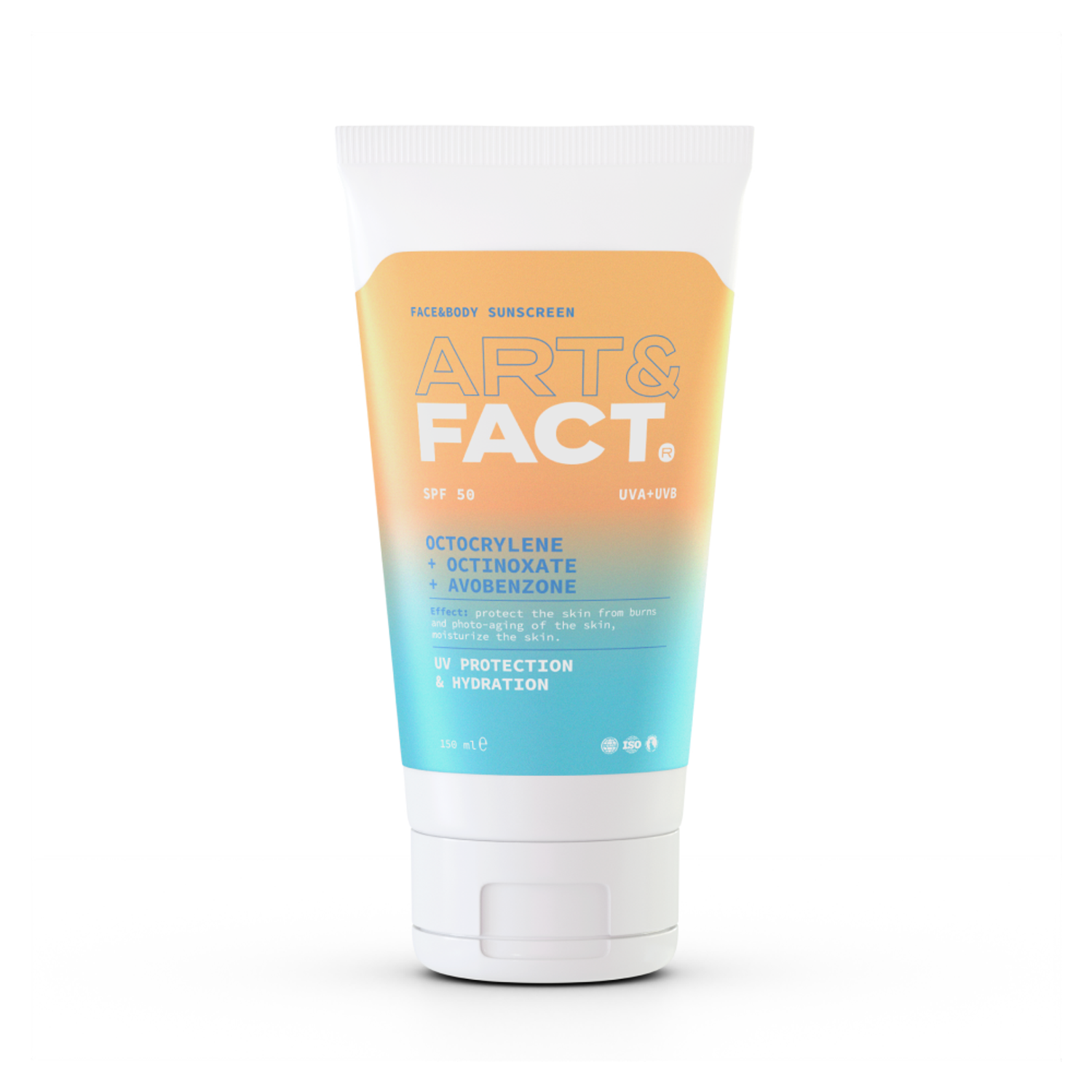 Крем для лица и тела ARTFACT. ежедневный солнцезащитный для всех типов кожи с химическими фильтрами SPF 50 150 мл - фото 1