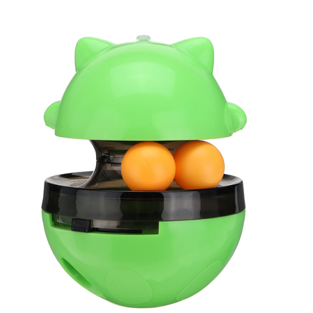 Игрушка-кормушка для животных Keyprods неваляшка китти зеленая