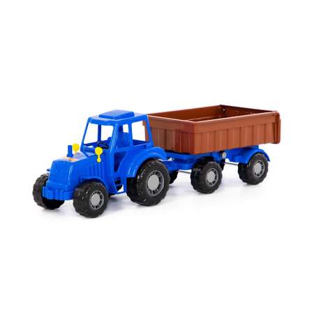 Трактор Полесье с прицепом синий Алтай 58 см