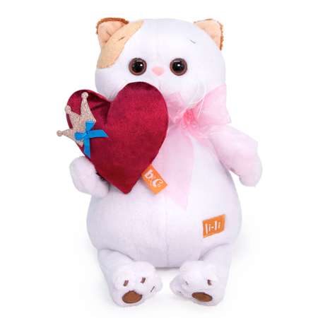 Мягкая игрушка BUDI BASA Кошечка Ли-Ли с сердцем 24 см BB06335
