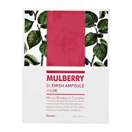 Маска тканевая APieu Mulberry с экстрактом шелковицы выравнивающая тон кожи 23 г