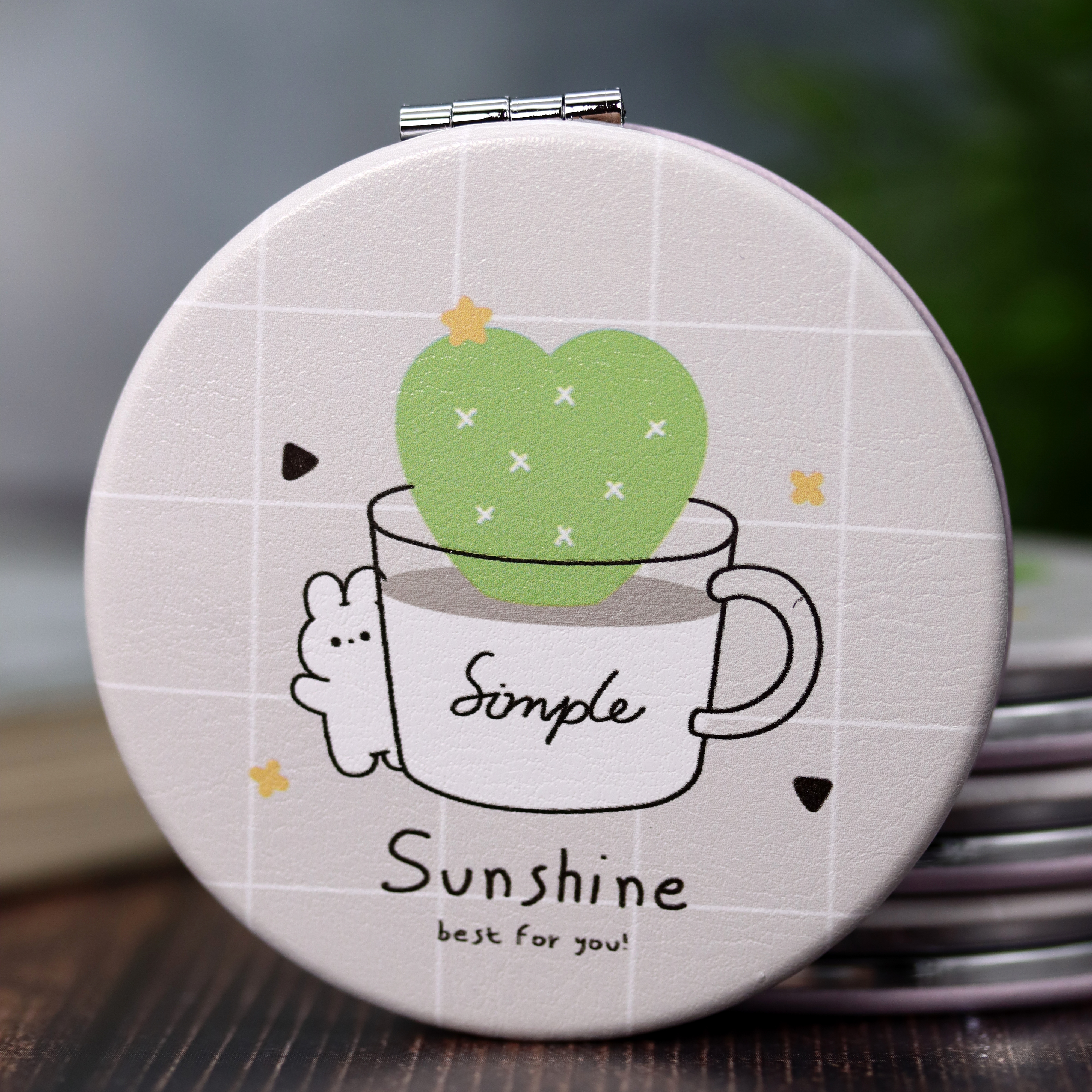 Зеркало карманное iLikeGift Сactus bunny sunshine с увеличением - фото 1