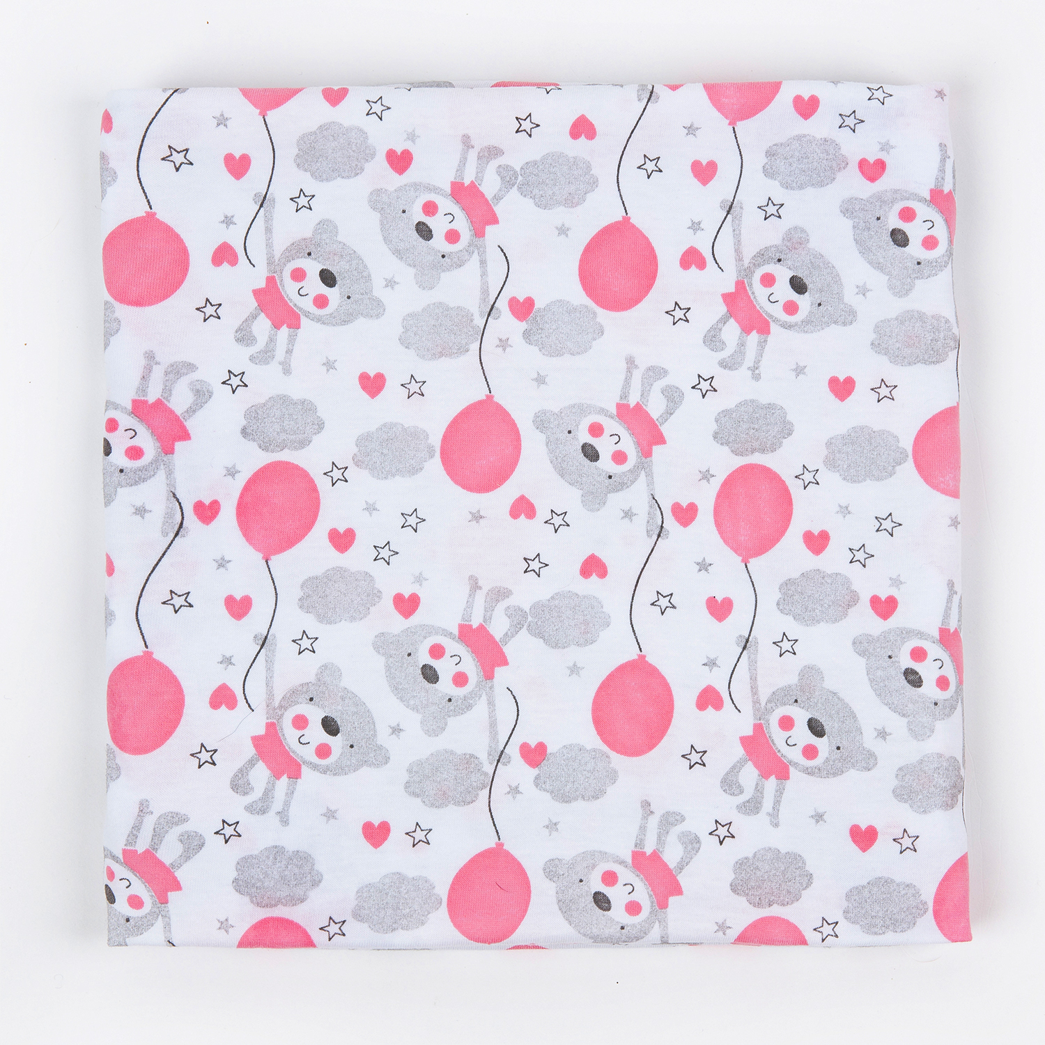 Набор пеленок трикотажных inlovery для новорожденных «Легкость» мишки роз/звездочки 95х120 см 2 шт - фото 4