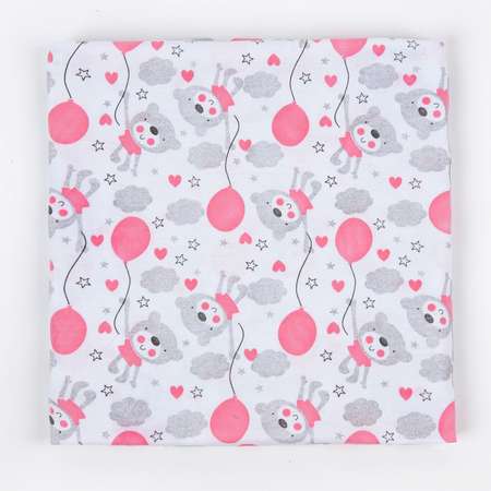Набор пеленок трикотажных inlovery для новорожденных «Легкость» мишки роз/звездочки 95х120 см 2 шт