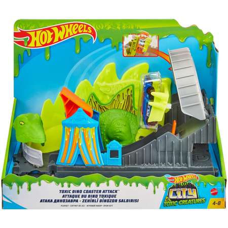 Трек Hot Wheels Атака ядовитого динозавра с пусковой установкой