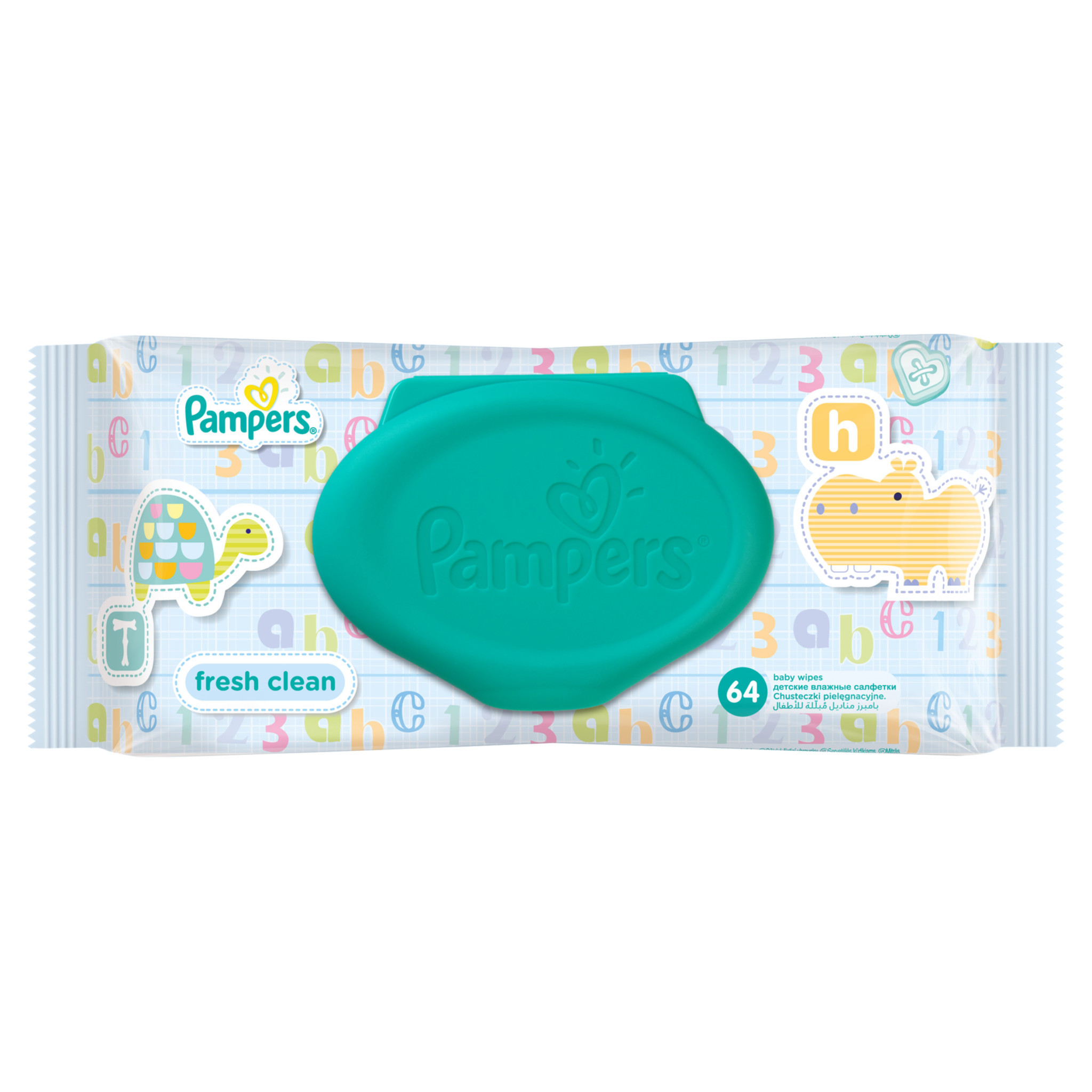 Салфетки Pampers Baby Fresh Clean, влажные сменный блок 64 шт в ассортименте - фото 2