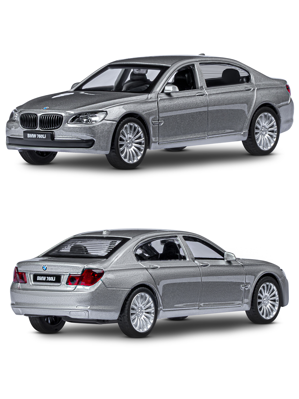 Автомобиль АВТОпанорама BMW 760 LI 1:46 серебряный JB1251260 - фото 5