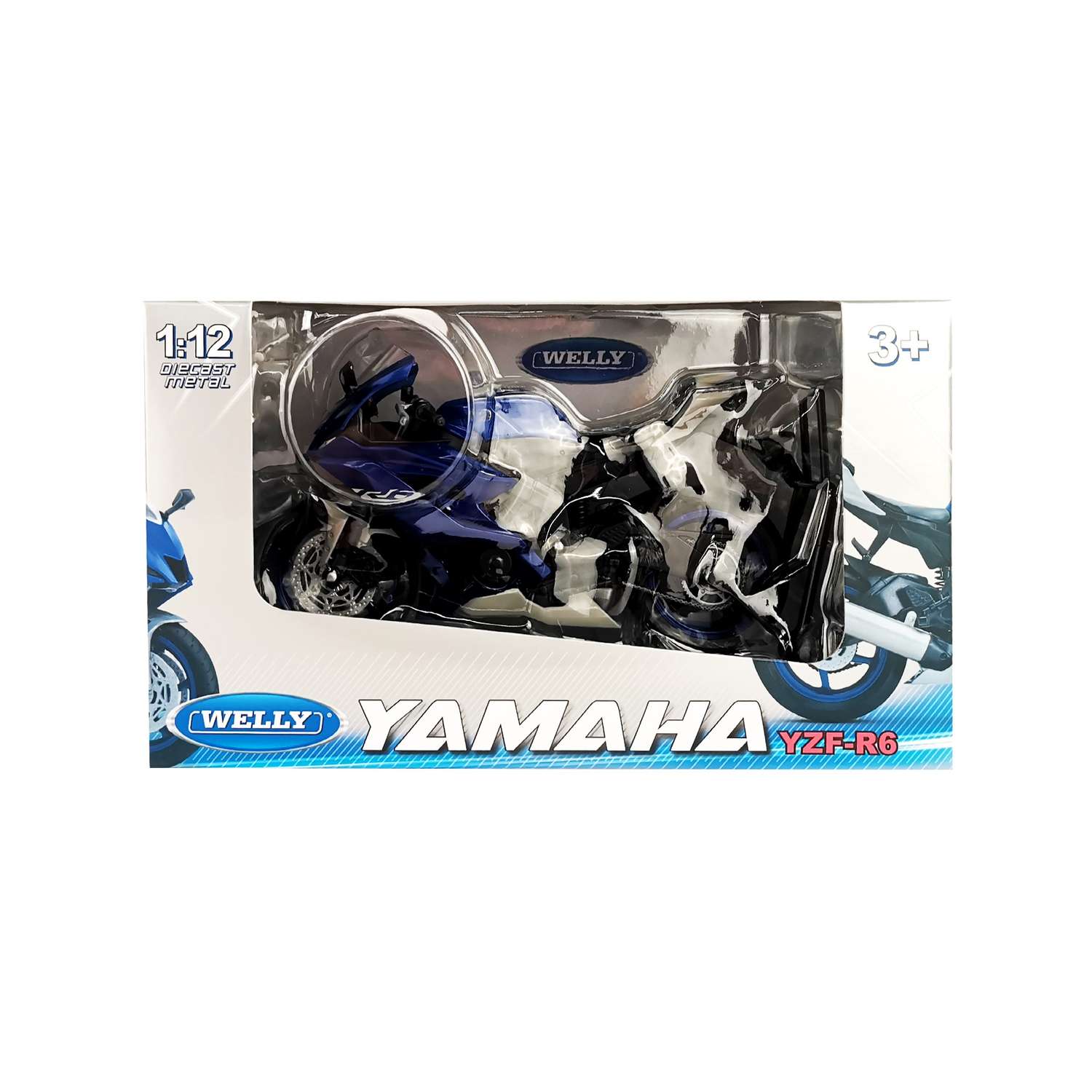 Мотоцикл WELLY 1:12 Yamaha YZF-R6 синий 62201GW - фото 2