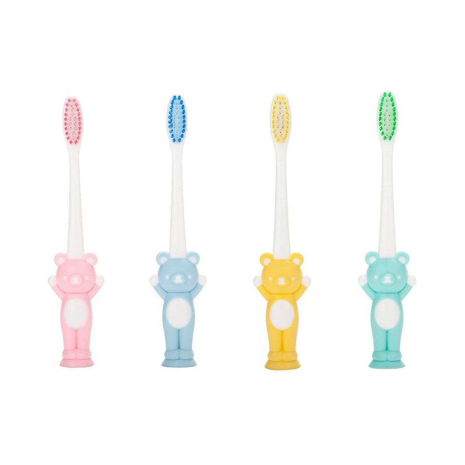 Набор зубных щеток Keyprods для детей на присоске 4 шт. - фото 1