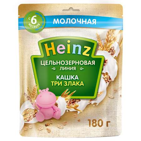 Каша Heinz цельнозеровая 3 злака 180г с 6 месяцев