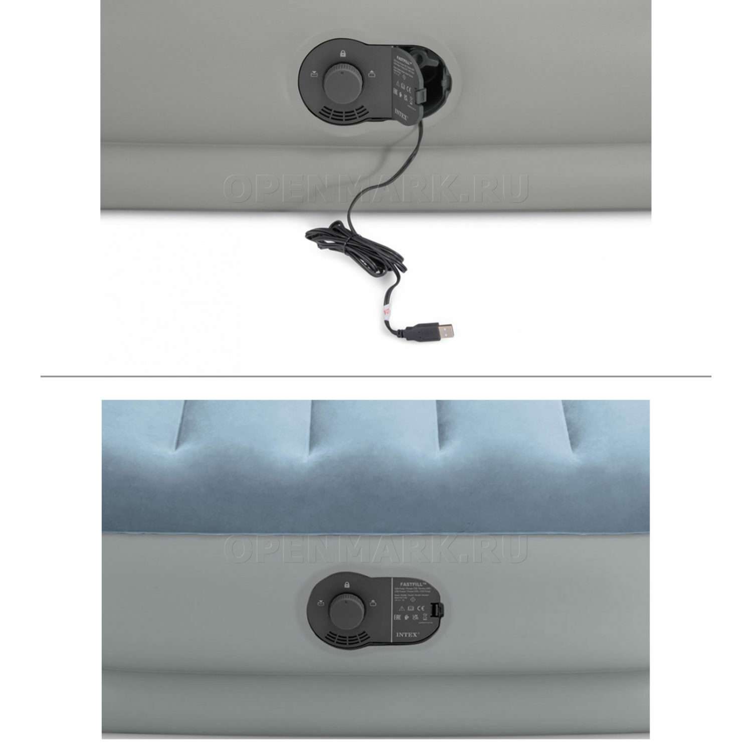 Надувной матрас INTEX 152х203х36 см с встроенным насосом USB - фото 2
