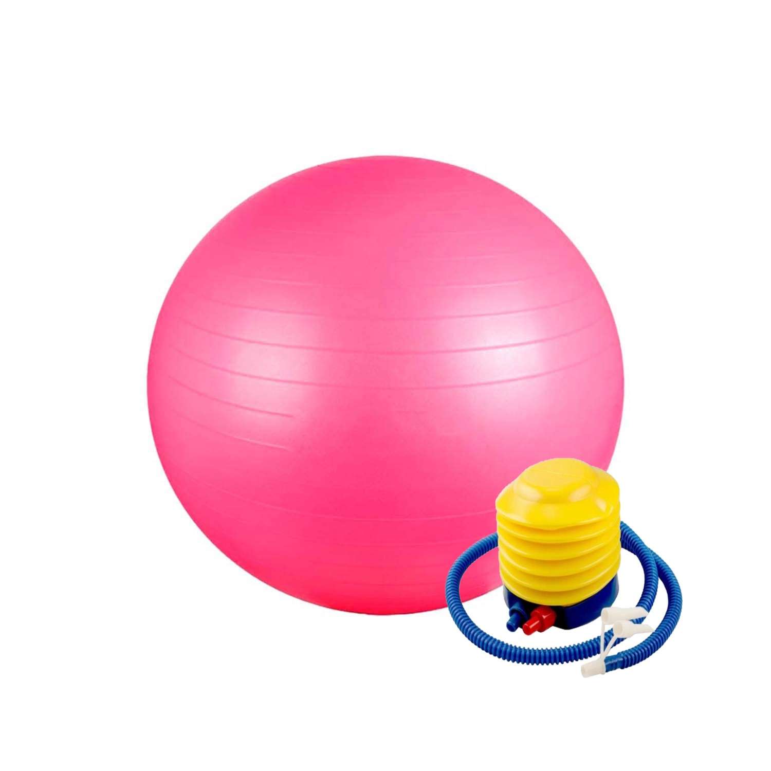 Гимнастический мяч Solmax Фитбол для тренировок с насосом розовый 65 см - фото 1