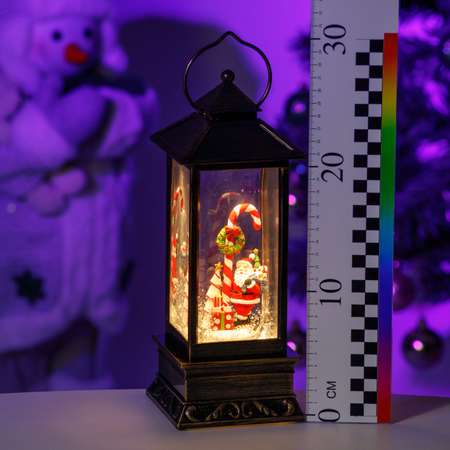 Декоративный фонарь BABY STYLE Новогодний Дед мороз у большого леденца маслянный USB высота 28 см ширина 10.5 см
