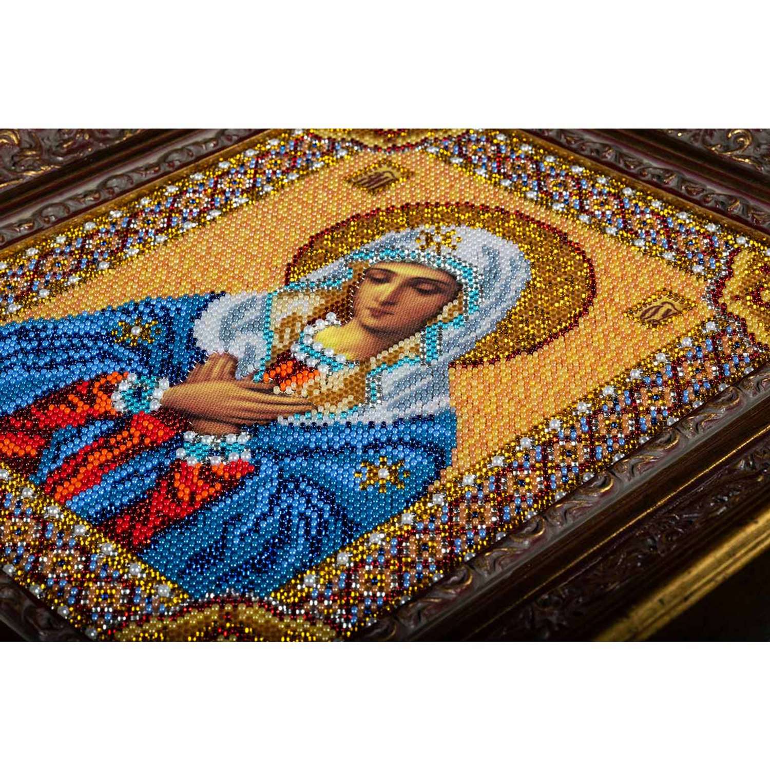 Набор для вышивания Радуга бисера иконы бисером В153 Умиление Богородица 20x25см - фото 6