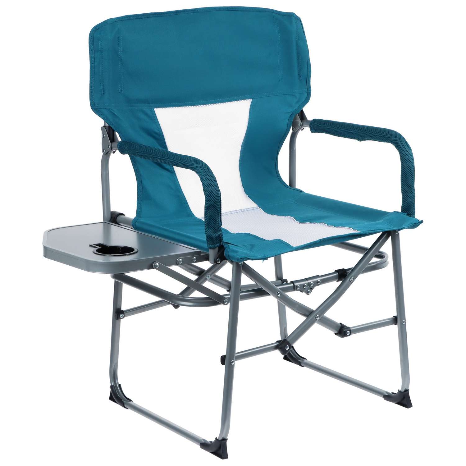 Кресло Maclay туристическое стол с подстаканником р. 57 х 50 х 94 см цвет циан - фото 1