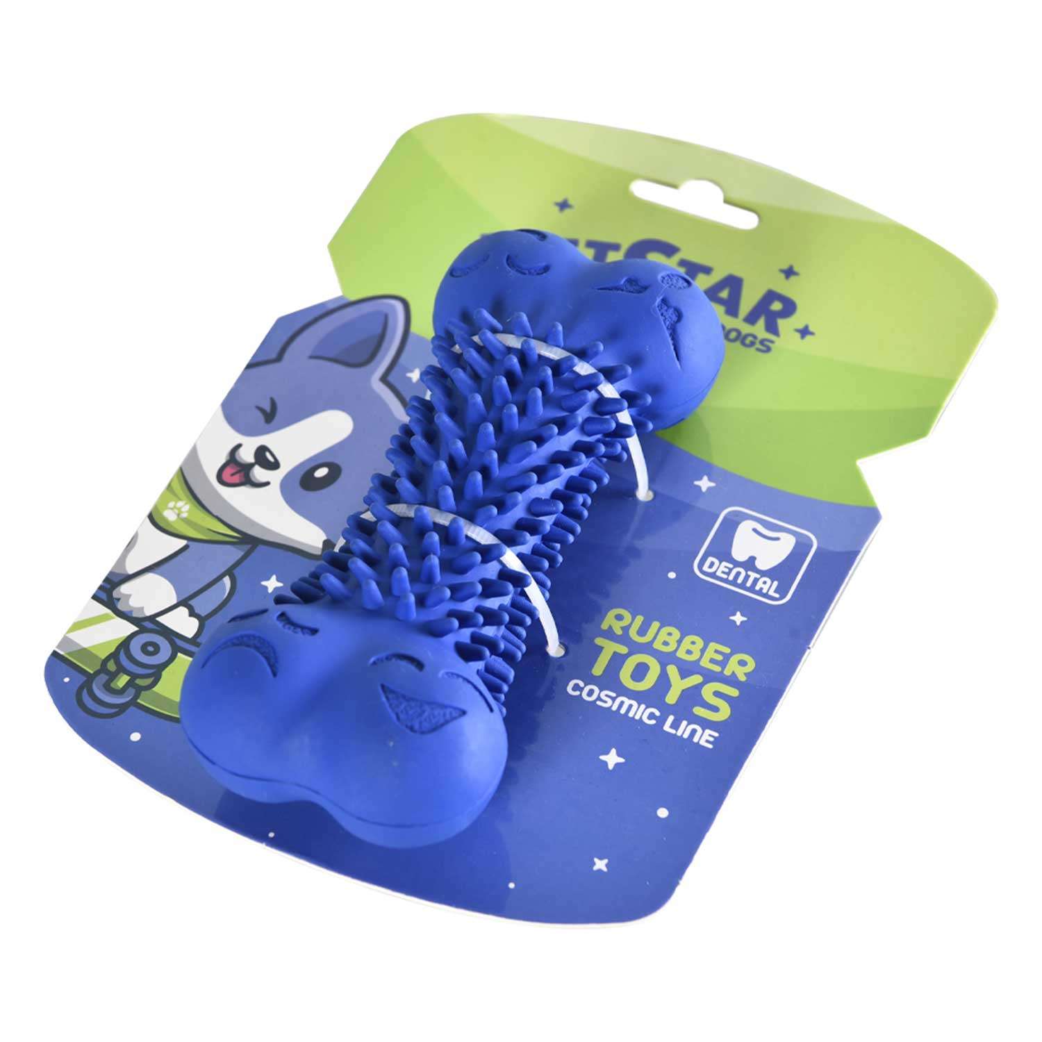 Игрушка для собак Pet Star Косточка игольчатая Синяя - фото 1