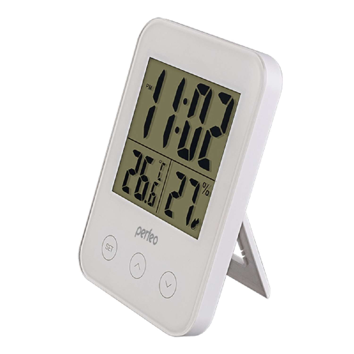 Часы-метеостанция Perfeo Touch белый PF-S681 время температура влажность - фото 1