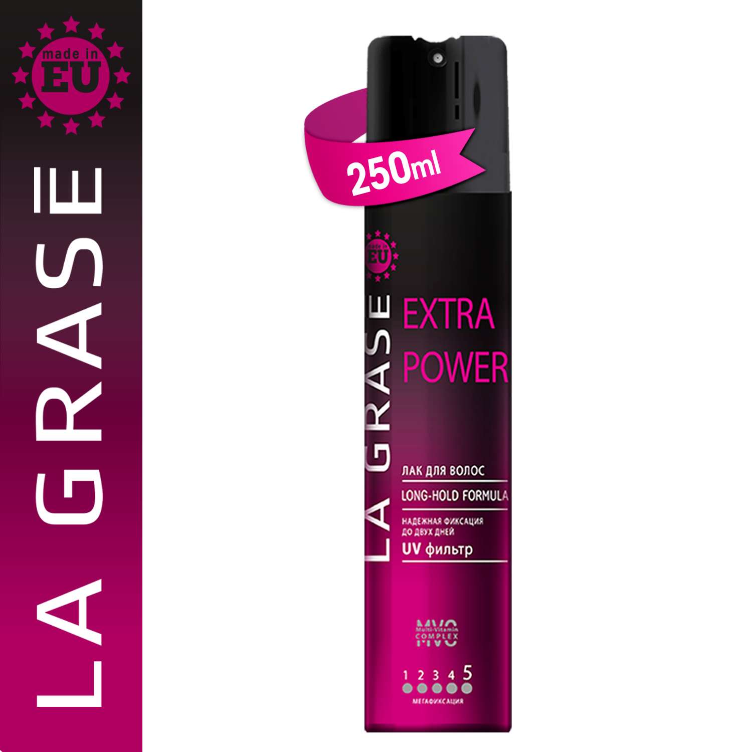 Лак для волос La Grase сверхсильной фиксации Extra Power 250мл - фото 2