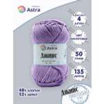 Пряжа для вязания Astra Premium джинс для повседневной одежды акрил хлопок 50 гр 135 м 750 фиолетовый 4 мотка