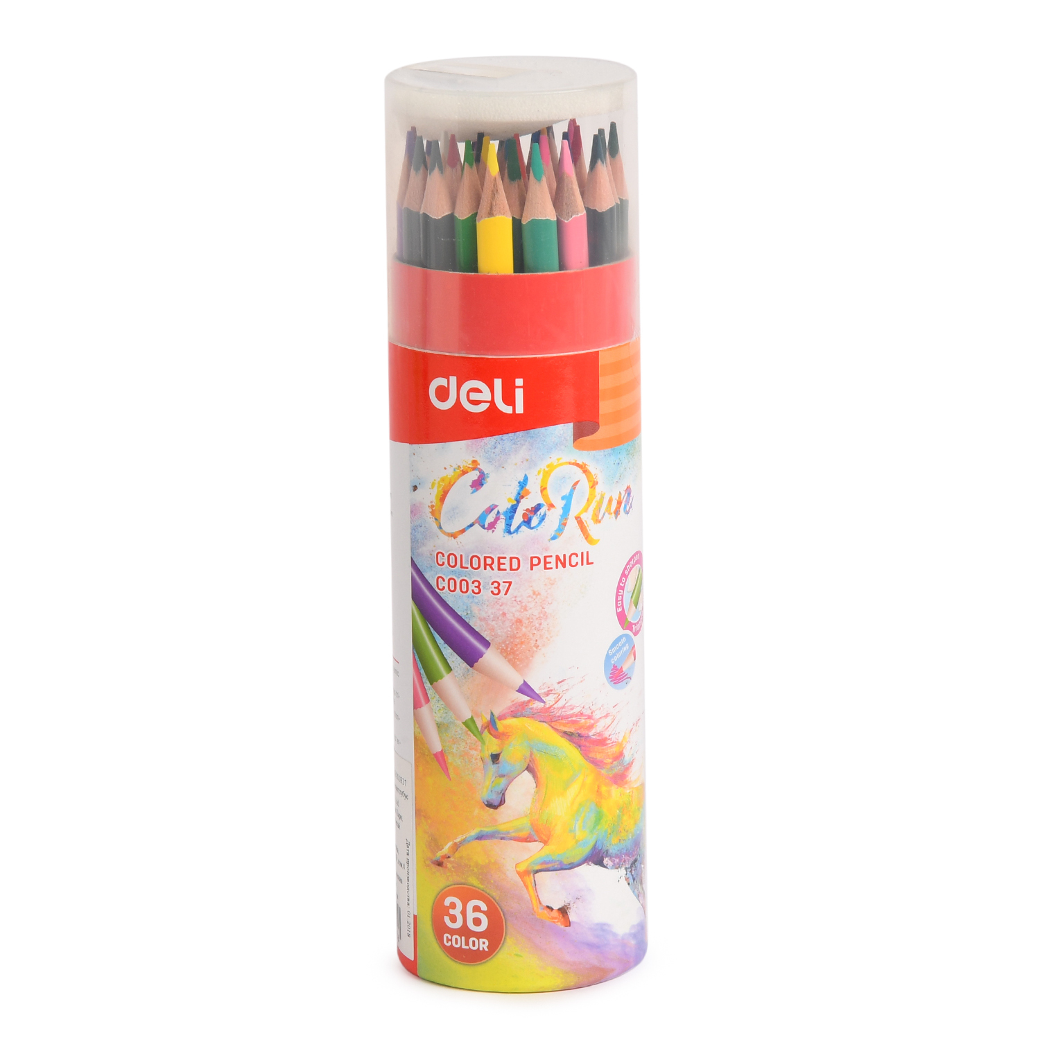 Карандаши Deli Color Run с точилкой 36 цветов EC00337 - фото 2